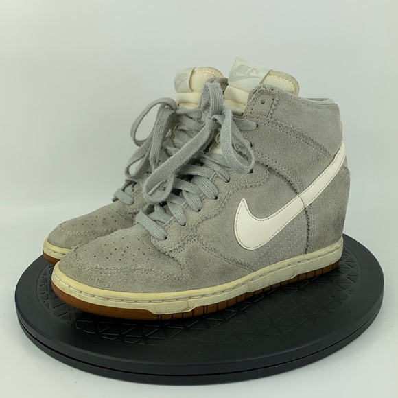 Nike Shoes - Nike Dunk Sky Hi Gray Hidden Wedge High Top Suede 528899-003 Women's Size 7